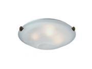 Artcraft Lighting AC2351SPBN 12 in. x 4.5 in. Small 2 Light Flush Mount with Semi Clear White Glass Brushed Nickel
