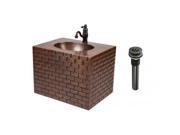 24 Hand Hammered Copper Wall Mount Vanity with Tuscan Design and Faucet Package Combo
