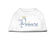 Mirage Pet Products 52 66 LGWT Prince Rhinestone Shirts White L 14