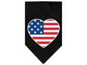 Mirage Pet Products 66 126 SMBK American Flag Heart Screen Print Bandana Black Small
