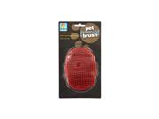 Bulk Buys DI029 72 Red Rubber Pet Grooming Brush On A Blister Card with Hanging Hole Case of 72