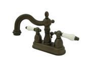 Kingston Brass KS1605PL Two Handle 4 in. Centerset Lavatory Faucet with Brass Pop up