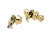 Ultra Polished Brass Single Cylinder Deadbolt Entry Combo Lockset 43963