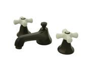 Two Handle 8 to 16 Widespread Lavatory Faucet with Brass Pop up in Oil Rubbed Bronze by Kingston Brass