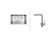 Ruvati RVC2335 Stainless Steel Kitchen Sink and Stainless Steel Faucet Set