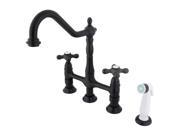 Kingston Brass KS1275AX 8 in. Center Kitchen Faucet With Side Sprayer