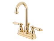 Kingston Brass KB3612AL Two Handle 4 in. Centerset Lavatory Faucet with Retail Pop up