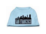 Mirage Pet Products 51 72 SMBBL San Francisco Skyline Screen Print Shirt Baby Blue Sm 10