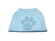 Mirage Pet Products 52 54 LGBBL Blue Paw Rhinestud Shirt Baby Blue L 14