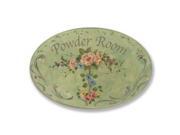 Stupell Industries WRP 873 Powder Room Green with Flowers Oval Wall Plaque