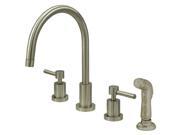 Kingston Brass KS8728DL Concord Double Handle Widespread Kitchen Faucet with Non