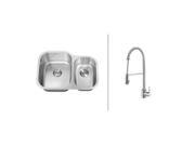 Ruvati RVC2546 Stainless Steel Kitchen Sink and Chrome Faucet Set