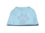 Mirage Pet Products 52 55 XXLBBL Clear Rhinestone Paw Shirts Baby Blue XXL 18