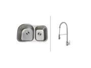 Ruvati RVC2536 Stainless Steel Kitchen Sink and Chrome Faucet Set