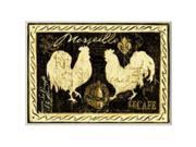 Stupell Industries KWP 880 Black Marseille Le Cafe Roosters Rect Wall Plaque