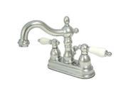 Kingston Brass KS1601PL Two Handle 4 in. Centerset Lavatory Faucet with Brass Pop up
