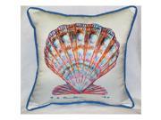 Betsy Drake HJ112 Scallop Shell Art Only Pillow 18 x18