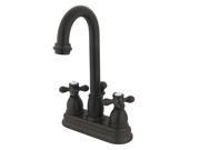 Kingston Brass KB3615AX Two Handle 4 in. Centerset Lavatory Faucet with Retail Pop up