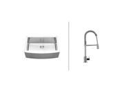 Ruvati RVC2421 Stainless Steel Kitchen Sink and Chrome Faucet Set