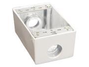 Morris Products 36022 Weatherproof Boxes One Gang 18 Cubic Inch Capacity 3 Outlet Holes 0.7 5 In. White