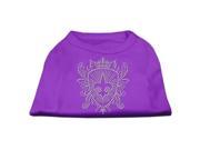 Mirage Pet Products 52 32 XXLPR Rhinestone Fleur De Lis Shield Shirts Purple XXL 18