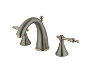 Kingston Brass KS2979NL Two Handle 8 in. to 16 in. Widespread Lavatory Faucet with Brass Pop up