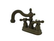 Kingston Brass KS1605AX Two Handle 4 in. Centerset Lavatory Faucet with Brass Pop up