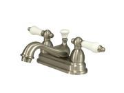 Kingston Brass KS3608PL Two Handle 4 in. Centerset Lavatory Faucet with Brass Pop up