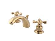 Kingston Brass KB942AX Two Handle 4 in. to 8 in. Mini Widespread Lavatory Faucet with Retail Pop up