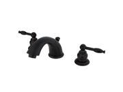Kingston Brass KB965KL Two Handle 4 in. to 8 in. Mini Widespread Lavatory Faucet with Retail Pop up