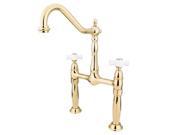 Kingston Brass Victorian Two Handle Vessel Sink Faucet KS1072PX Polished Brass
