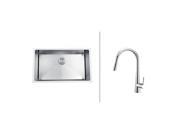 Ruvati RVC2322 Stainless Steel Kitchen Sink and Chrome Faucet Set