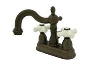 Kingston Brass KS1605PX Two Handle 4 in. Centerset Lavatory Faucet with Brass Pop up
