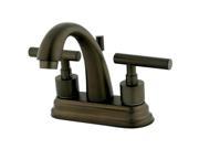 Kingston Brass KS8615CML Two Handle 4 in. Centerset Lavatory Faucet with Brass Pop up