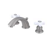 Kingston Brass KB968PX Two Handle 4 in. to 8 in. Mini Widespread Lavatory Faucet with Retail Pop up