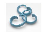 Carnation Home Fashions SCHE 01 Hang Ease C Type Plastic Shower Curtain Hooks in Light Blue