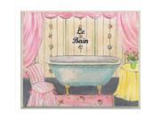 Stupell Industries WRP 895 Le Bain Pink Chair and Drapes Rect Wall Plaque