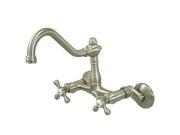 Kingston Brass KS3228AX Double Handle Wall Mount Kitchen Faucet