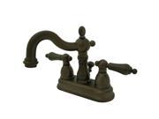 Kingston Brass KS1605AL Two Handle 4 in. Centerset Lavatory Faucet with Brass Pop up