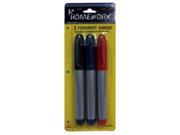 Bulk Buys Permanent Markers 3 pack Red Black Blue Case of 48
