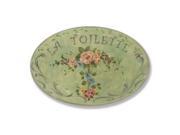 Stupell Industries WRP 223 La Toilette Green Floral Oval Wall Plaque