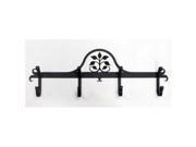 Village Wrought Iron CB 109 Wall Mounted Wrought Iron Coat Rack Hooks Leaf Fan