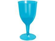 Amscan 350381 Blue Plastic 8 oz. Wine Glasses Pack of 120