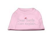 Mirage Pet Products 52 25 06 XXXLLPK Dear Santa I Can Explain Rhinestone Shirts Light Pink XXXL 20