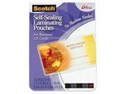 3M MMMLS851G Business Cards Laminating Pouches 3 .88in.x2 .88in. Clear