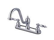 Kingston Brass KB3111TLLS Double Handle 8 in. Centerset Kitchen Faucet without Sprayer