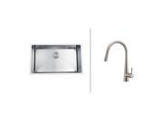 Ruvati RVC2323 Stainless Steel Kitchen Sink and Stainless Steel Faucet Set