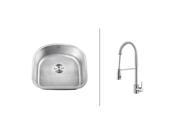 Ruvati RVC2476 Stainless Steel Kitchen Sink and Chrome Faucet Set