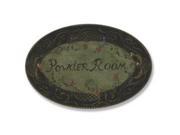 Stupell Industries WRP 212 Powder Room Black Green Floral Oval Wall Plaque