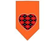 Mirage Pet Products 66 115 SMOR Argyle Heart Red Screen Print Bandana Orange Small